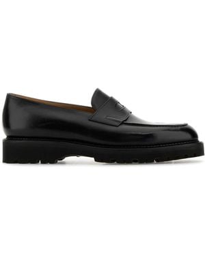 John Lobb Leather Lopez Loafers - Black