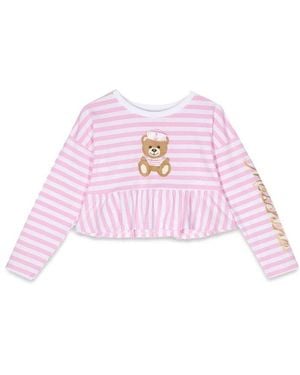 Moschino Ml Striped T Shirt - Pink