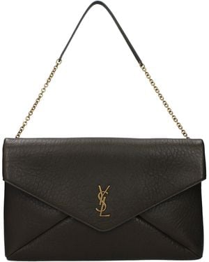 Saint Laurent Cassandre Handbag/Moss Leather - Black