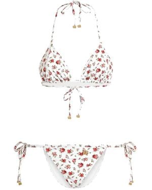 Dolce & Gabbana Bikini Mit Blumen-Print - Weiß