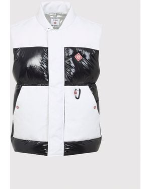 CASABLANCA Color-Block Down Vest With Stand-Up Collar - White