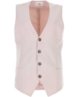 Ami Paris Ami Wool Vest - Pink