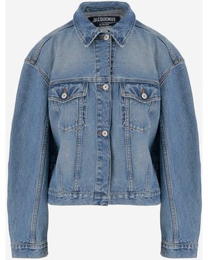 Jacquemus Classic Cotton Denim Jacket With Tailored Hem And - Blau