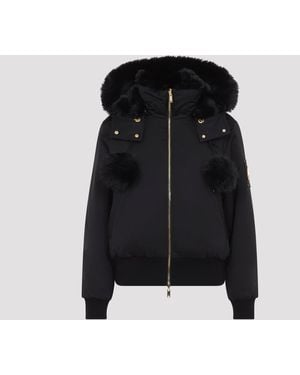 Moose Knuckles Lux Satin-Bomberjacke - Schwarz