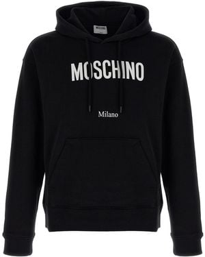 Moschino Logo Print Hoodie - Black
