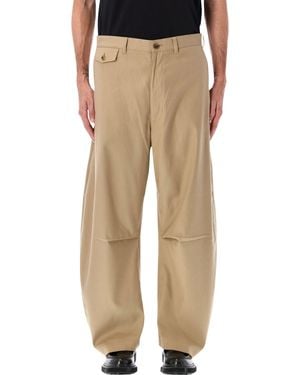 Comme des Garçons Wide-Leg Cotton Pants - Natural