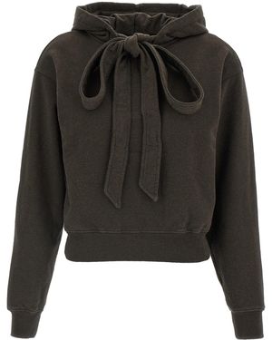 JW Anderson Tied Bow Hoodie' Sweatshirt - Schwarz