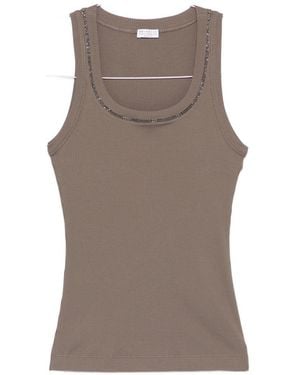 Brunello Cucinelli Baumwoll-Tanktop - Braun