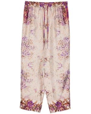 Pierre Louis Mascia Bedruckte Seidenhose von - Pink