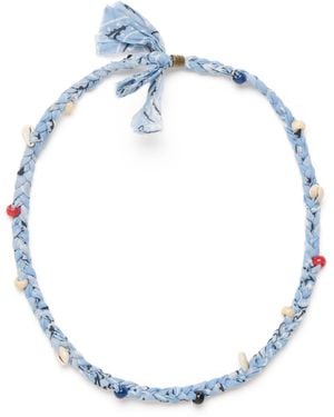 Alanui Bandana & Kaurimuschelhalsband Dusty Blue - Blau