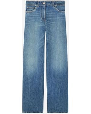 Versace Raw Cut Frayed Jeans - Blue