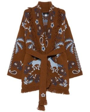 Alanui Island Roots Wool Cardigan - Brown