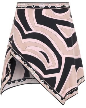 PUCCI Wrap-Effect Printed Silk-Twill Mini Skirt - Multicolour
