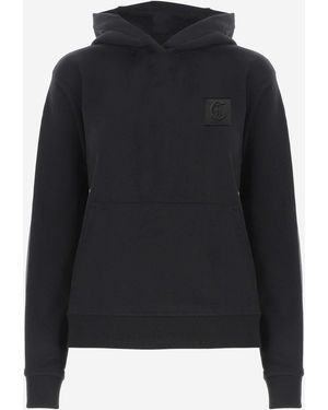Just Cavalli Katoenen Sweatshirt Met Capuchon En Logo - Zwart