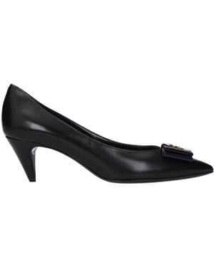 Saint Laurent Anais Donna Leather Low Cut Neckline - Black