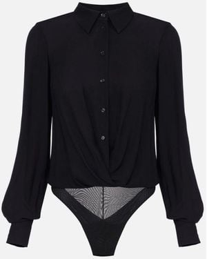 Elisabetta Franchi Georgette Bodysuit - Black