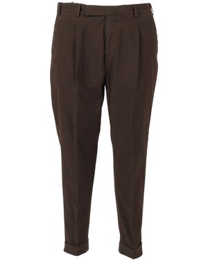 PT01 Rebel 1 Falte, diagonale Taschen, Pattentaschen hinten, Umschlag - Braun