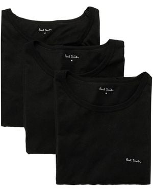 Paul Smith 3 Pack Logo Cotton T Shirt - Black