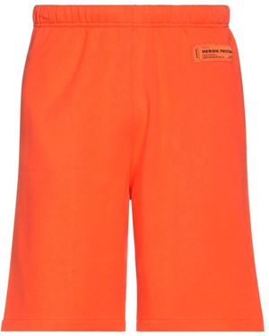 Heron Preston Cotton Shorts - Orange