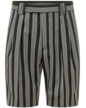 Versace Gestreepte Formele Shorts - Grijs