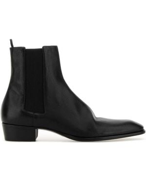 Saint Laurent Leather Chelsea Boots - Black