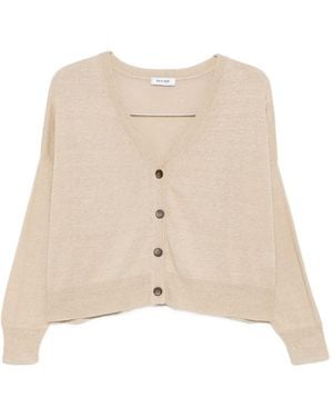 Base London Linen And Cotton Blend Cardigan - Natural