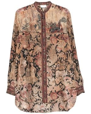Pierre Louis Mascia Printed Silk Shirt - Natural
