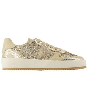 Philippe Model Sneakers Mooie Lage Vrouw Leather Gold - Naturel