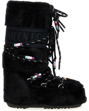 Moon Boot Icon Fauux Fur Stivali E Stivaletti Nero-Donna