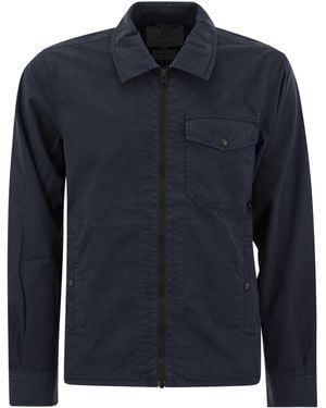 Woolrich Kleidungsstück gefärbte Hemdjacke in reiner Baumwolle - Blau
