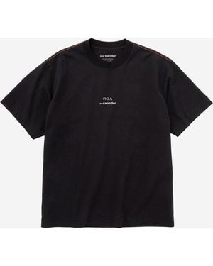 and wander Cotton T Shirt With Logo - Black