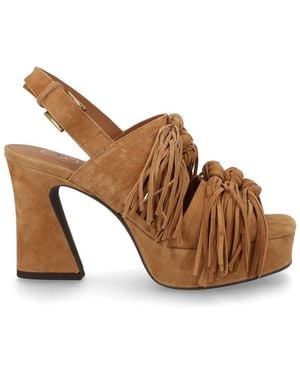 Ash Slingback Heels - Brown
