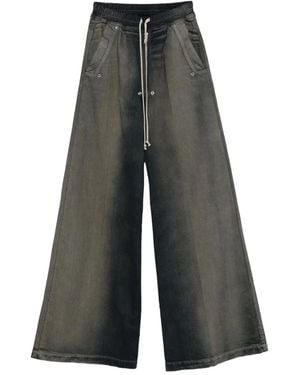 Rick Owens Wide-Leg Trousers With Drawstring - Grey