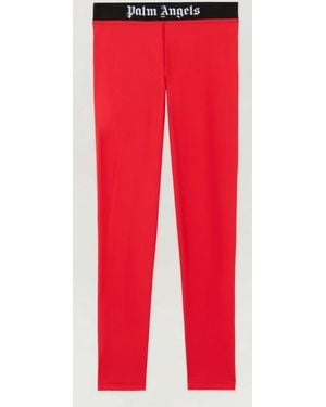 Palm Angels Leggings deportivos con logo clásico de - Rojo