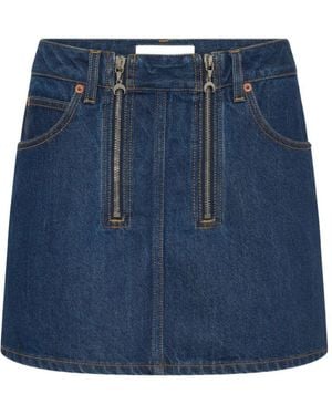 Marine Serre Zipped mini skirt - Blau