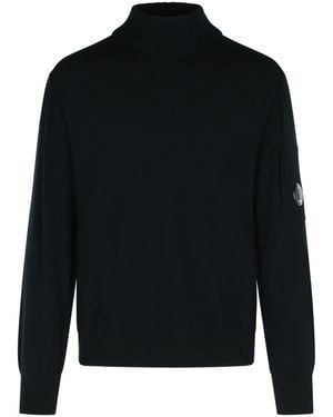 C.P. Company C.P. Firma 'Lens' Black Virgin Woll Blend Rollkragenpullover - Schwarz
