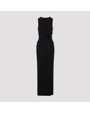 Sportmax Spxsaletta – Long Stretch Jersey Dress With Draping And Cut-Out - Black