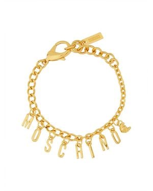 Moschino Logo Charm Bracelet - Metallic