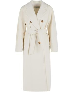 Max Mara Madame' Virgin Wool And Cashmere Coat - White