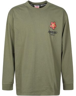 KENZO FUTURA Logo Cotton T Shirt - Green