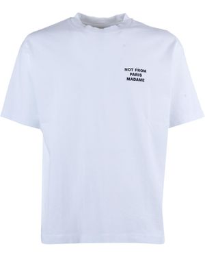 Drole de Monsieur Optic Bold Slogan T Shirt - White