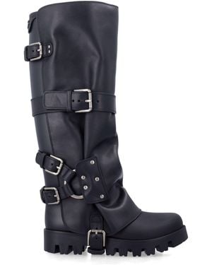 Dolce & Gabbana Dolce & Gabbana Rubber And Leather Boots - Blue