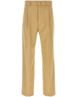 Dries Van Noten Camel Viscose Blend Pant - Natural
