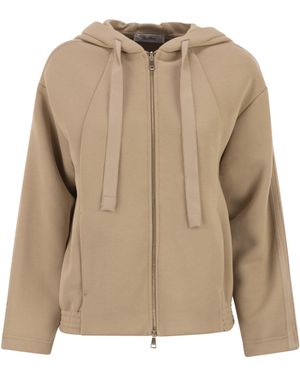 Max Mara Omelia Baumwoll-Kapuzenpullover - Natur