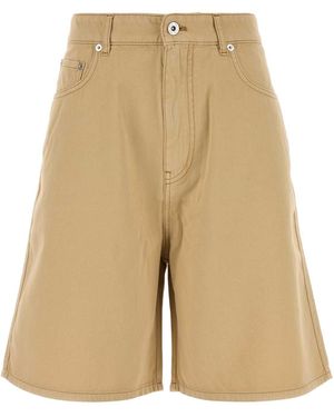 Miu Miu Cotton Bermuda Shorts - Natural