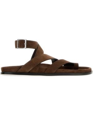 Alohas Suede Tide Thong Sandals - Brown