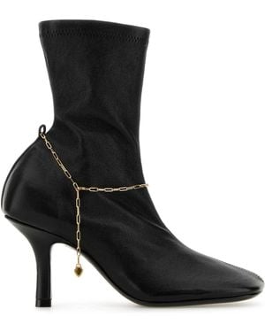 Burberry Black Leather Court Shoes