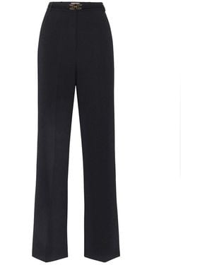 Elisabetta Franchi Wide-Leg Pants With High Waist - Blue