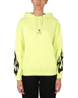 Givenchy Sacred Heart Print Drawstring Hoodie - Yellow