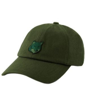 Maison Kitsuné BOLD FOX HEAD 6P CAP Baumwollgrün